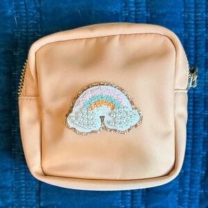 Stoney Clover Lane Mini Pouch in Pumpkin with Rainbow Patch